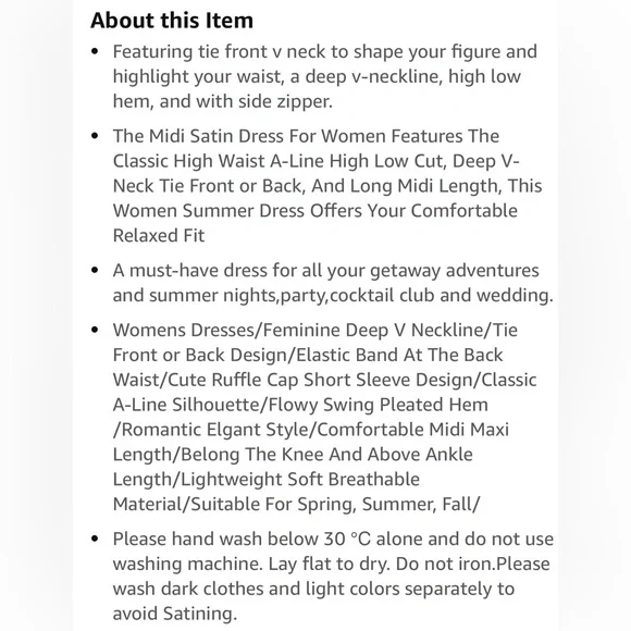 Womens Satin V Neck Ruffle Tie Front High Waist Midi A-Line Maxi Dress. Size M. - Picture 6 of 8